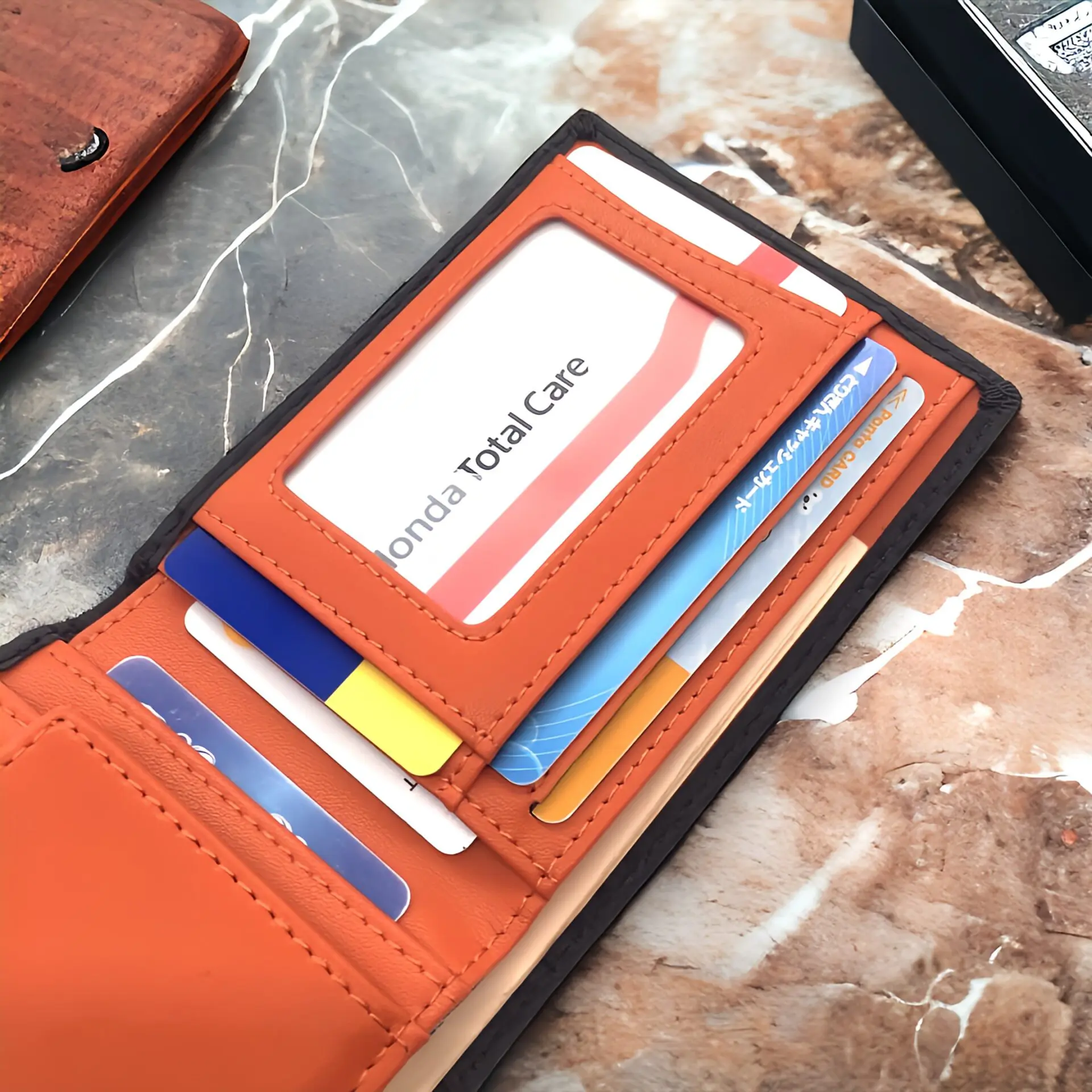 オレンジレザー 二つ折り財布 TOUGH タフ 財布 二つ折り財布 F.L.P 69032 メンズ 革 レザー : かばん