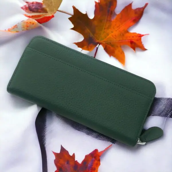 ダークグリーン☆ 通帳も入る大容量長財布 ボックス型小銭入れ - うさぎ堂